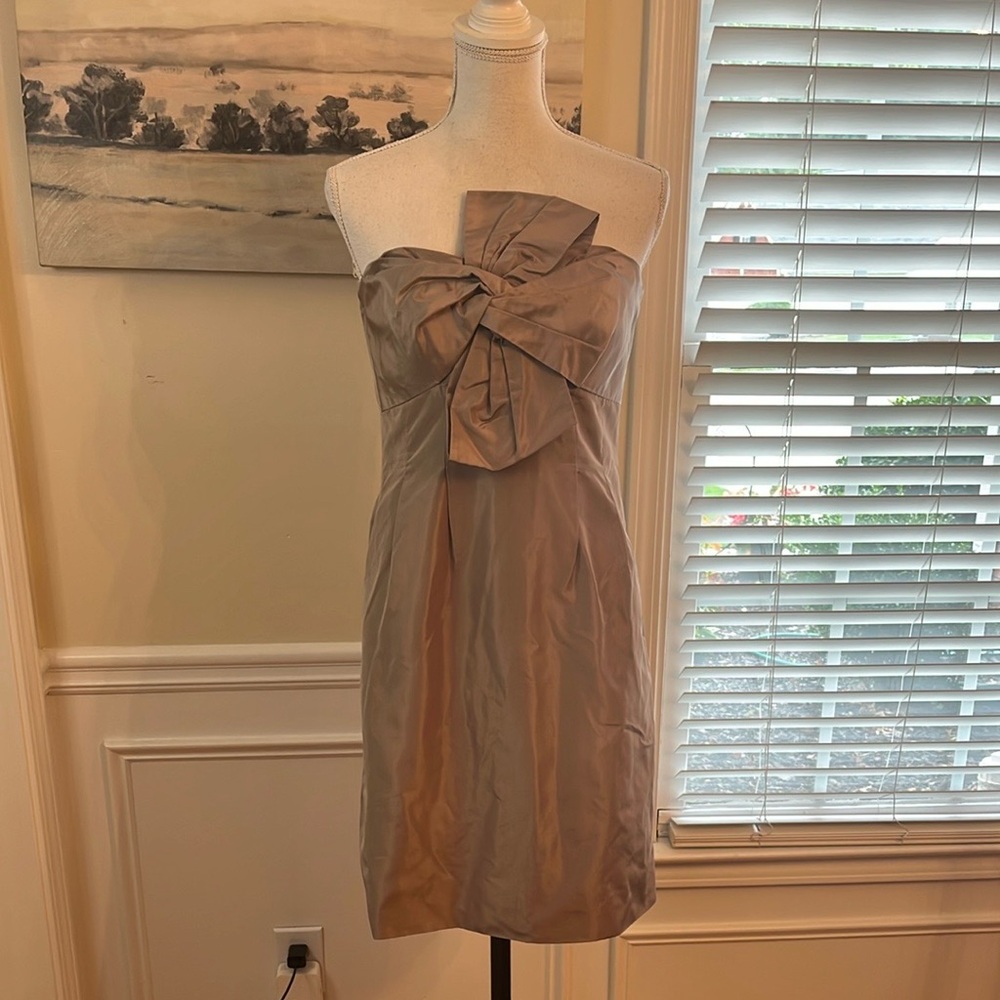 J. Crew Strapless Taupe Dress